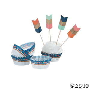 Tribal Baby Shower Cupcake Wrappers with Picks (100 Piece(s))