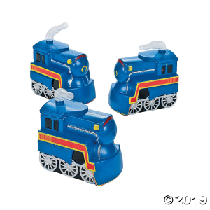 Train Engine-Shaped Cups with Straw (8 Piece(s))
