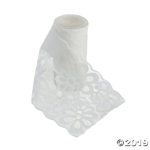 White Floral Lace Ribbon (3 yd(s))