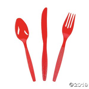 Red High Count Plastic Cutlery Set (210 Piece(s))