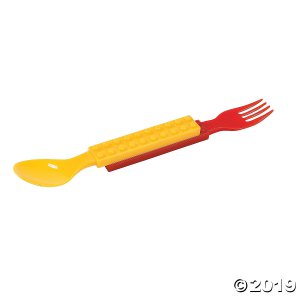 Color Brick Party Plastic Fork & Spoon Set (1 Set(s))
