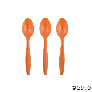 Pumpkin Spice Orange Plastic Spoons (24 Piece(s))