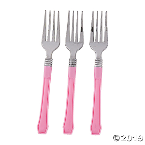 Light Pink Premium Plastic Forks (20 Piece(s))