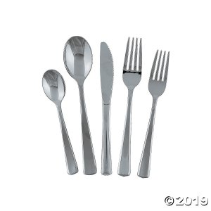 Premium Plastic Silver Cutlery Set (40 Piece(s))