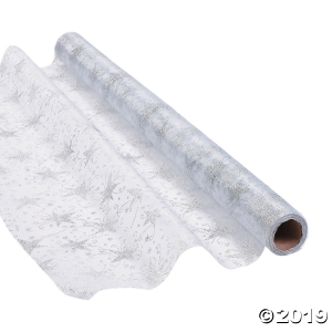 Silver Glitter Star Fabric Roll (1 Roll(s))