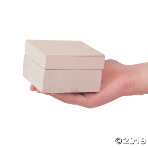 DIY Unfinished Wood Trinket Boxes (Per Dozen)