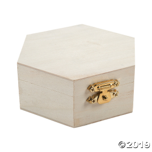 DIY Unfinished Wood Hexagon Box (Per Dozen)