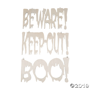 DIY Unfinished Wood Halloween Words (1 Set(s))