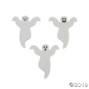 DIY Unfinished Wood Ghost Cutouts (Per Dozen)