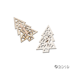 DIY Unfinished Wood Christmas Tree Clips (Per Dozen)