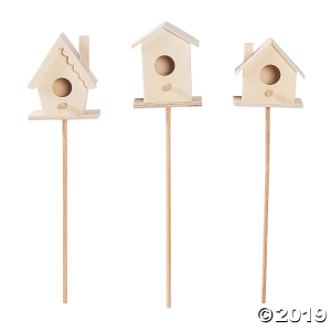 DIY Unfinished Wood Birdhouse Planter Sticks (1 Set(s))