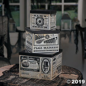 Vintage Stacking Boxes Halloween Decoration (1 Set(s))