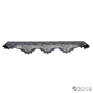 Black Lace Spider Web Mantel Scarf Halloween Decoration (1 Piece(s))