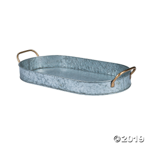 Large Galvanized Tray with Handles (1 Piece(s))
