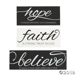 Hope, Faith, Believe Tabletop Signs (1 Set(s))