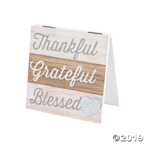 Thankful Grateful Blessed Tabletop Sign (1 Piece(s))