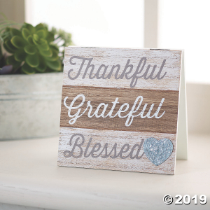 Thankful Grateful Blessed Tabletop Sign (1 Piece(s))