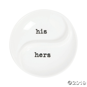 His & Hers Ceramic Ring Dish (2 Piece(s))