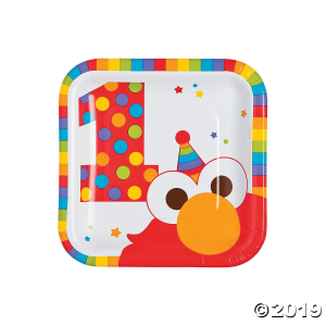 Elmo Turns One Square Paper Dessert Plates (8 Piece(s))