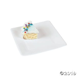 White Square Paper Dessert Plates (18 Piece(s))