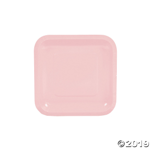 Light Pink Square Paper Dessert Plates (18 Piece(s))