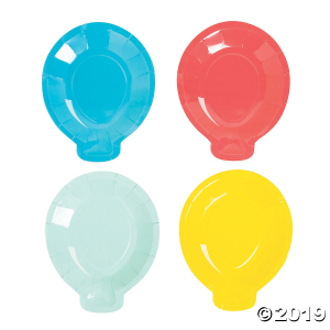 Bright Balloon-Shaped Paper Dessert Plates (24 Piece(s))