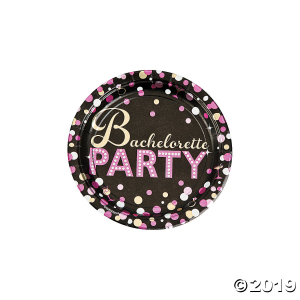 Bachelorette Party Metallic Paper Dessert Plates (8 Piece(s))
