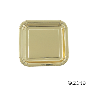 Gold Foil Square Paper Dessert Plates (8 Piece(s))