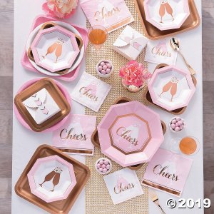 Pink & White Cheers Paper Dessert Plates (8 Piece(s))