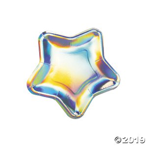 Iridescent Out of This World Star Paper Dessert Plates (1 Unit(s))
