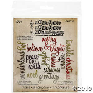 Tim Holtz® Sizzix® Thinlits Script Holiday Words Cutting Dies (1 Set(s))