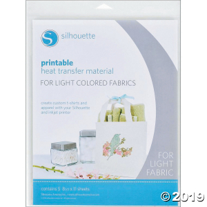 Silhouette Printable Heat Transfer Material 8.5"X11" 5/Pkg-For Light Fabrics (1 Unit(s))