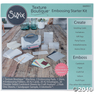 Sizzix Texture Boutique Embossing Starter Kit-Gray & White (1 Unit(s))