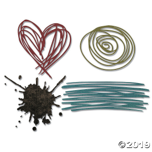 Sizzix Thinlits Dies By Tim Holtz 4/Pkg-Scribbles & Splat (1 Set(s))