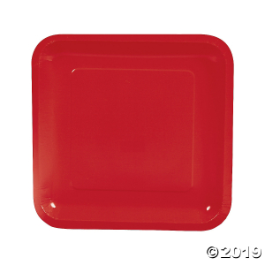 Red Square Paper Dinner Plates (18 Piece(s))