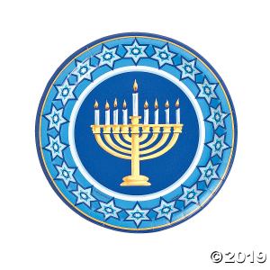 Happy Hanukkah Paper Dinner Plates (8 Piece(s))