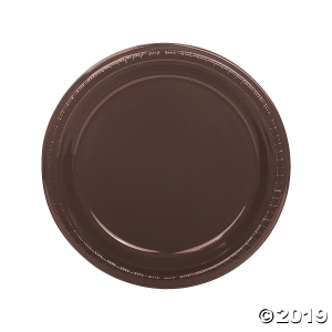 Chocolate Brown Plastic Dinner Plates (20 Piece(s))