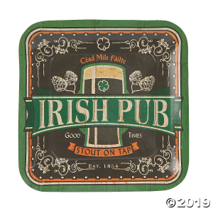 Irish Pub Paper Dinner Plates (24 Piece(s))