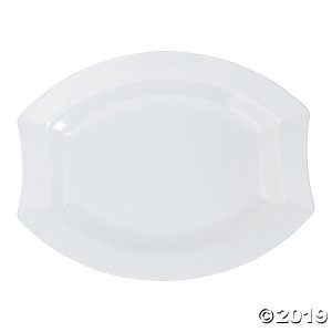 White Royalty Premium Plastic Oval Dinner Plates (20 Piece(s))