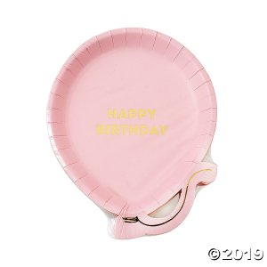 Birthday Balloon Pink Paper Plates (Per Dozen)