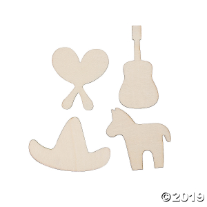 DIY Unfinished Wood Fiesta Shapes (Per Dozen)