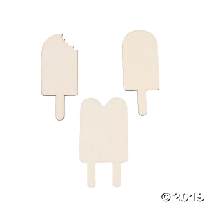 DIY Unfinished Wood Ice Pop Shapes (Per Dozen)