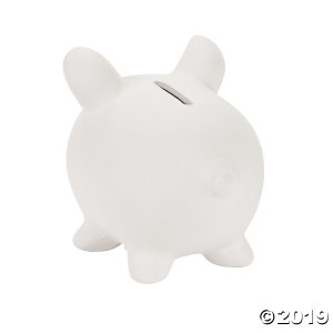 DIY Ceramic Piggy Banks - 12 Pc.