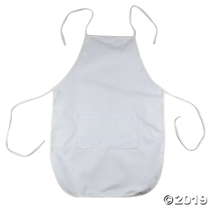 Kids' White Apron with Pockets (1 Piece(s))