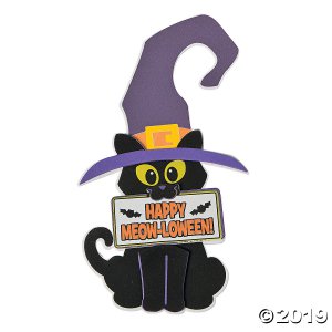 Halloween Cat Doorknob Hanger Craft Kit (Makes 12)