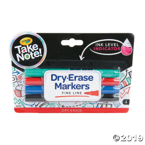 4-Color Crayola® Take Note Fine-Line Dry-Erase Markers (4 Piece(s))