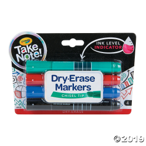 4-Color Crayola® Take Note Broad-Line Dry-Erase Markers (4 Piece(s))