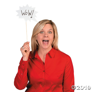 Dry Erase Speech Bubble Photo Stick Props (Per Dozen)
