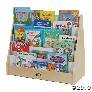 ECR4Kids Birch Pic-A-Book Display Stand with Dry Erase White Board and Storage, Natural (1 Unit(s))