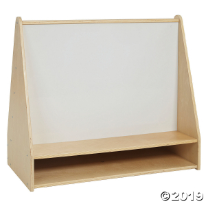 ECR4Kids Birch Pic-A-Book Display Stand with Dry Erase White Board and Storage, Natural (1 Unit(s))